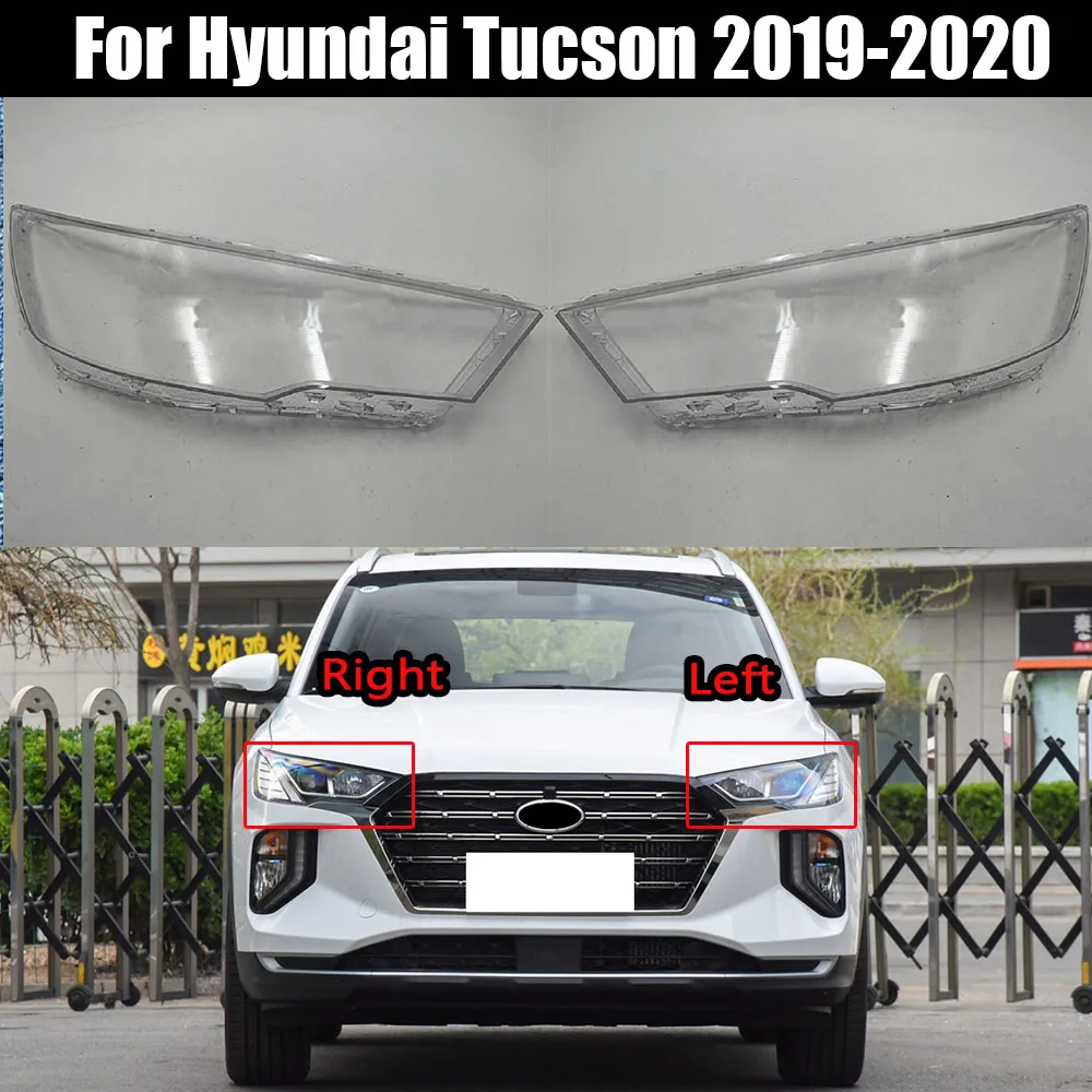 

For Hyundai Tucson 2019 2020 Car Front Headlight Cover Headlamp Lampshade Lampcover Head Lamp light Covers glass Lens Shell Caps