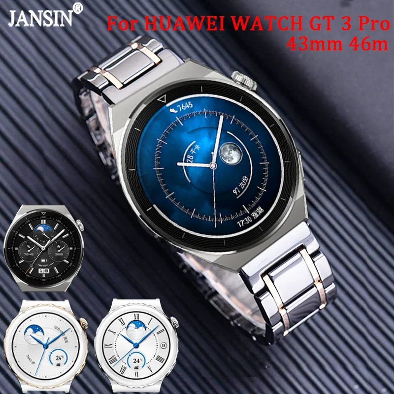 Ceramic Watchband For HUAWEI WATCH GT 3 Pro 43mm 46mm Bracelet Strap For Huawei Watch GT3 Pro Smart Watch Band Replacement Belt