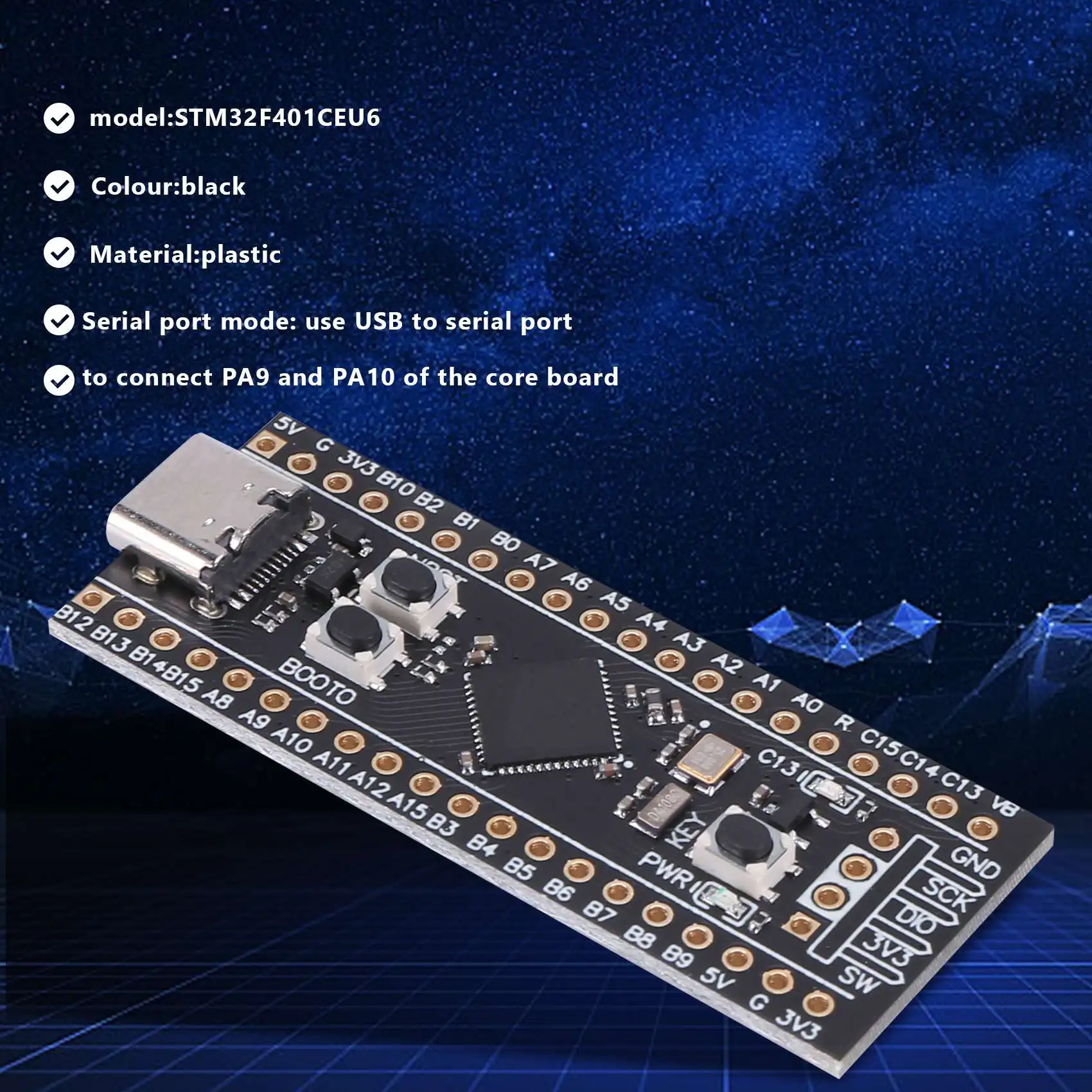 Плата разработки STM32F401, плата обучения STM32F401CEU6 STM32F4, поддержка MicroPython/программирования