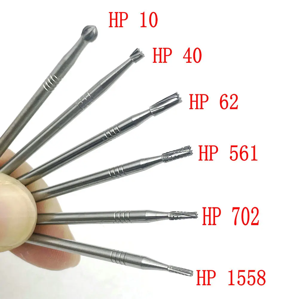 Fresas redondas de carburo de tungsteno para odontología, instrumento de Odontología de alta calidad, 1 unidad, HP, 0,5 a 3,1mm