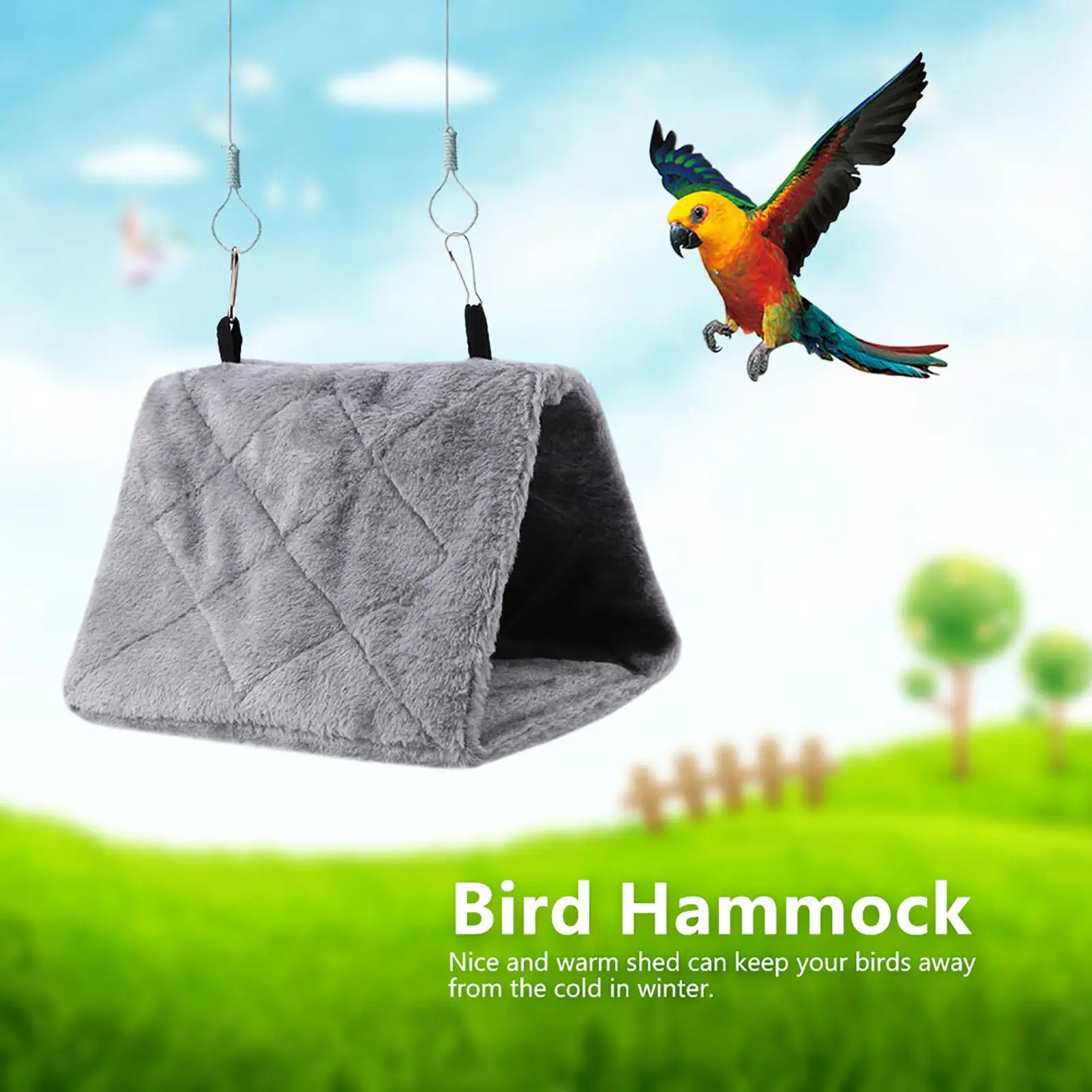 Cozy Soft Plush Bird Hammock Cage para animais de estimação, cama quente e brinquedo, inverno