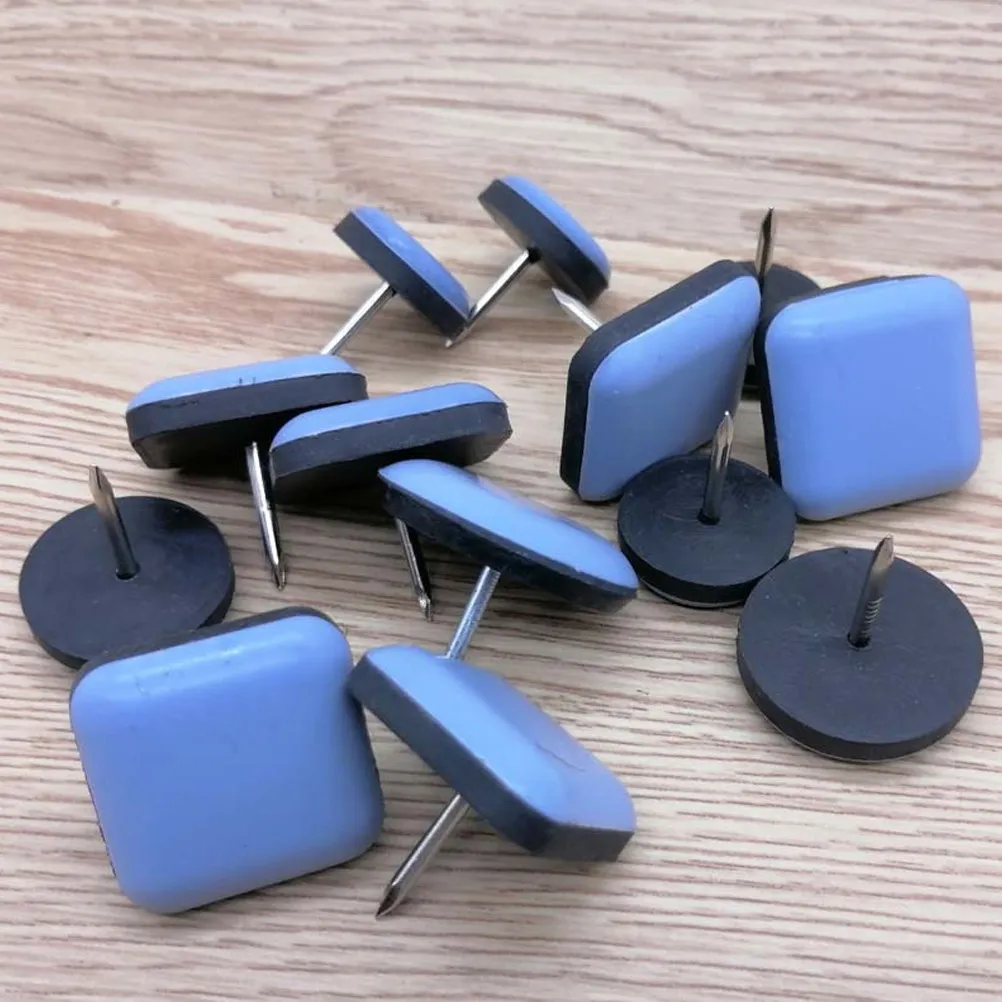 20Pcs Nail-on Furniture Glides Round Nylon Head Metal Nail Floor Protectors for Hardwood Vinyl Cement Floors Anti-Scratch