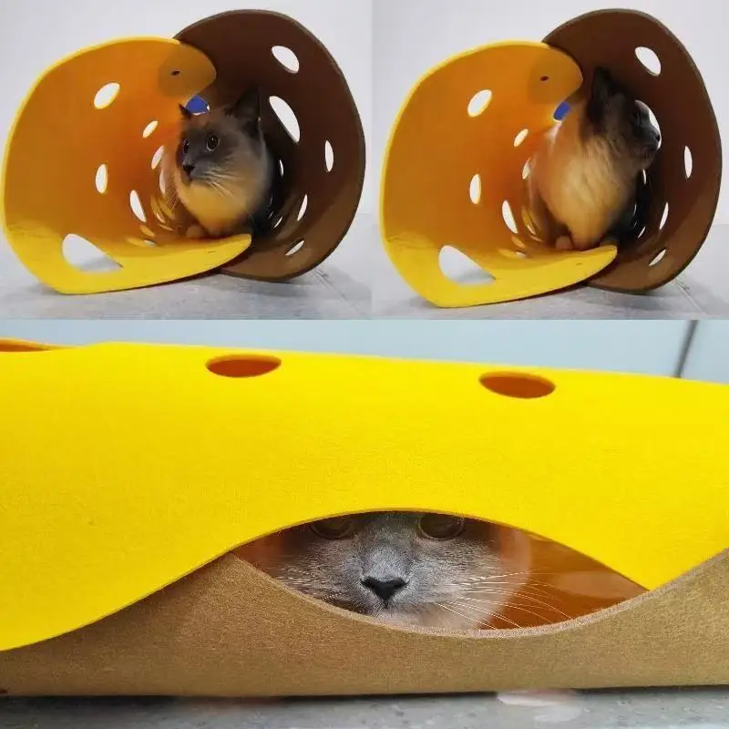 99 Formen Spleißen Katzentunnel Filz Pom Nest Verformbares Kätzchenspielzeug Zusammenklappbares Rohrhaus DIY Interaktives Haustier Pusskatze Betten Matten – Detail 15