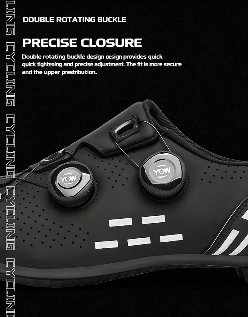 Herren-Mountainbike- und Rennradschuhe, atmungsaktives Obermaterial, leicht, geeignet für schnelles Fahren, Fahrradschuhe – Detail 6