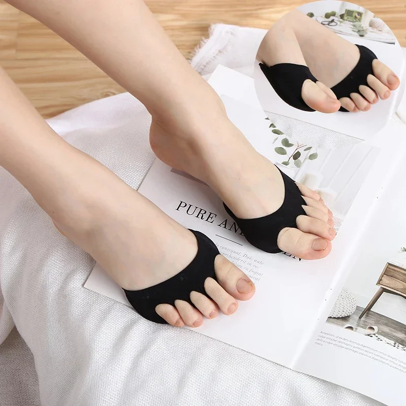 2Pcs Five Toes Forefoot Pads for Women High Heels Half Insoles Calluses Corns Foot Pain Care Absorbs Shock Socks Toe Pad Inserts