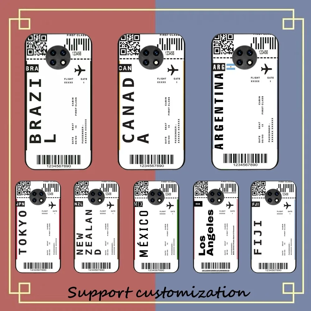 Cute FIRST CLASS PLANE TICKET Phone Case For Redmi Note 4 X 5 A 6 7 8 T 9 9S 10 11 11S 11Epro Poco M3 pro