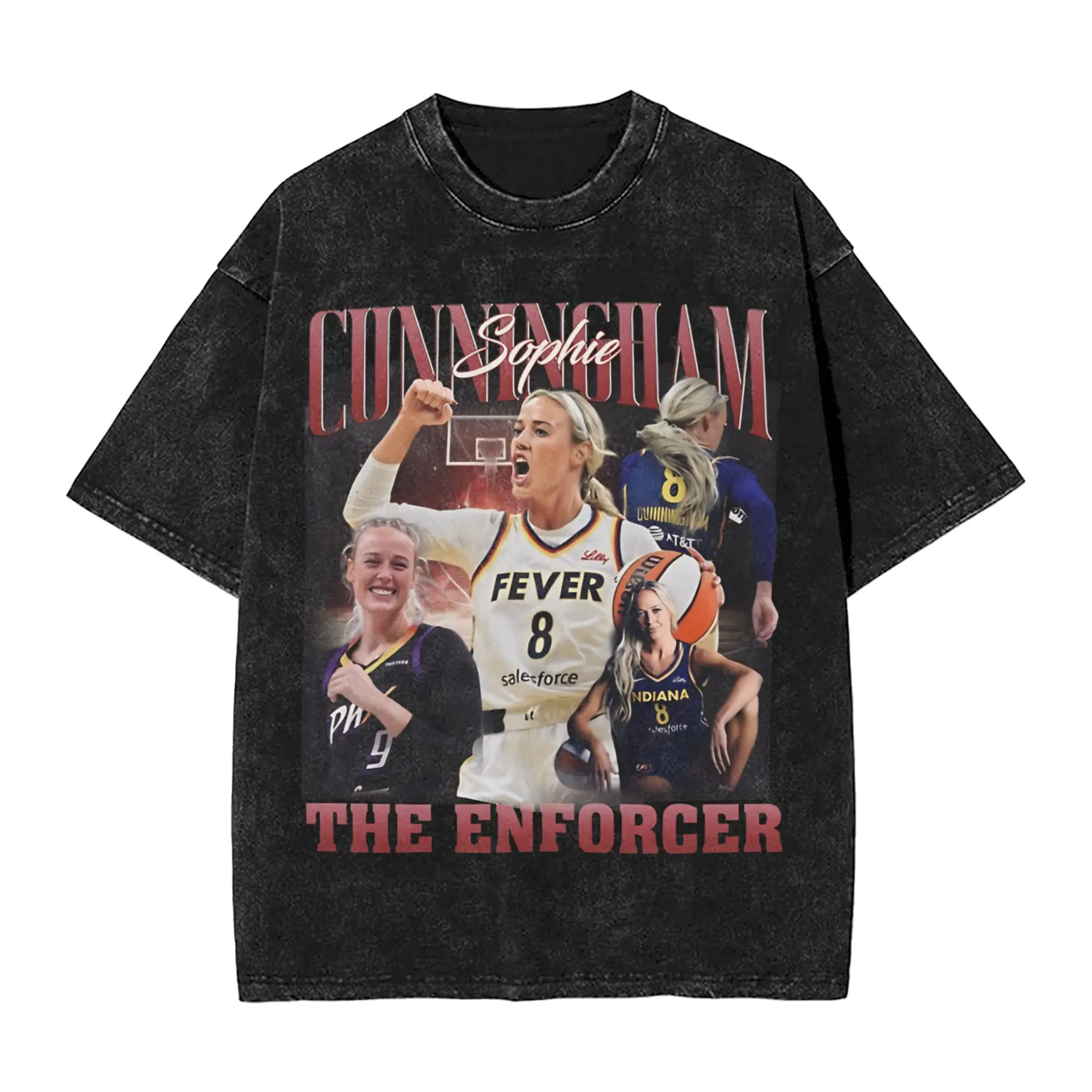 Sophie Cunningham The Enforcer Washed T Shirt Streetwear Hip Hop Novelty T-Shirts Tees Tops for Men Women Cotton Oversize Summer