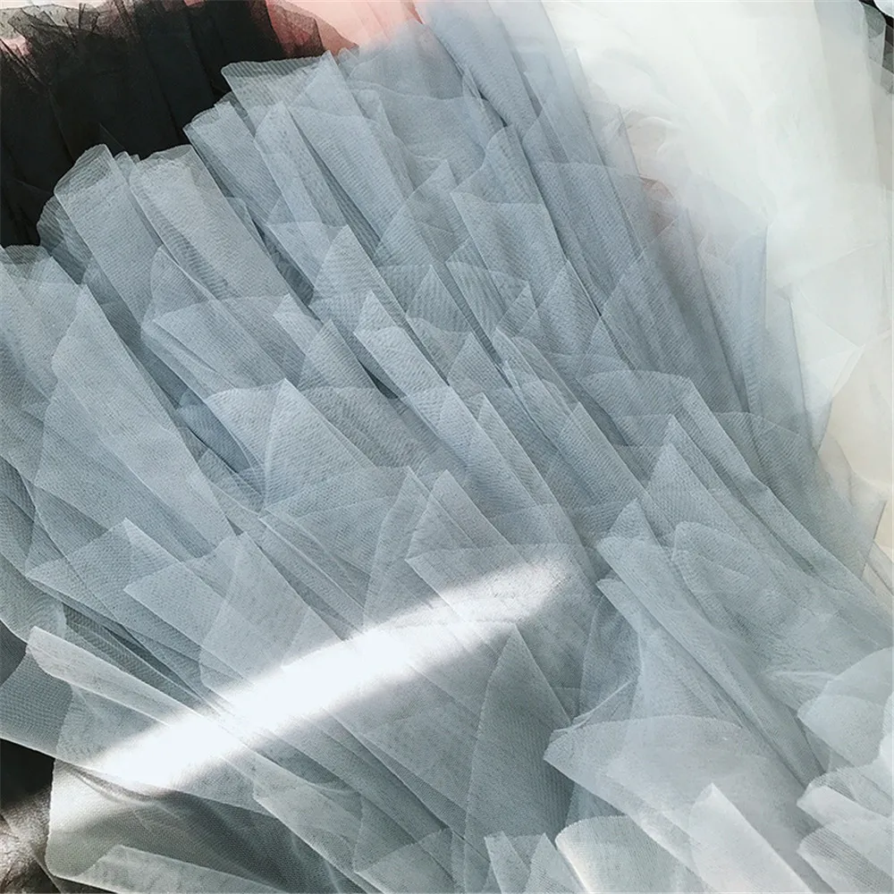 Neue Mode Tutu Tüll Rock Frauen Lange Maxi Rock Frühling Sommer Koreanische Schwarz Rosa Hohe Taille Gefaltete Rock Weibliche – Detail 4