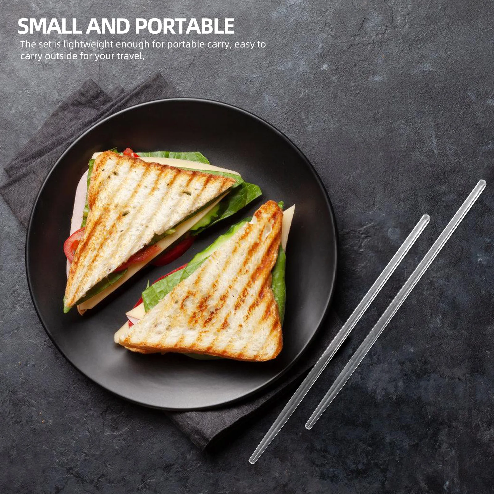 

1Pair Glass Chopsticks Reusable Modern Style Proper Weight Comfort Grip for Asian Food Dining Party Portable Eating Utensils