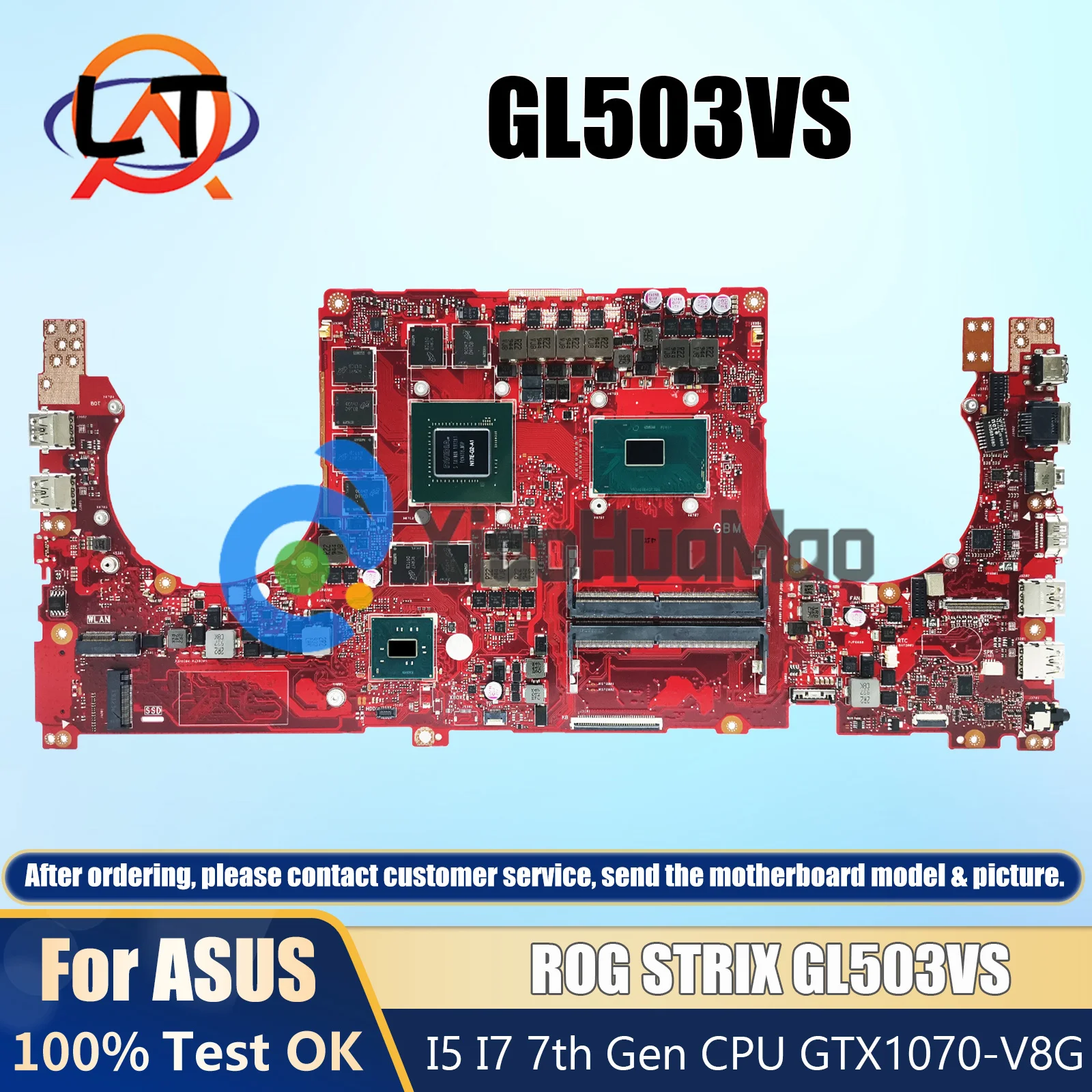 

GL503VS S5AS Mainboard For ASUS ROG STRIX Laptop Motherboard I5-7300HQ I7-7700HQ CPU i5-7300HQ I7-7700HQ GTX1070-V8G DDR4