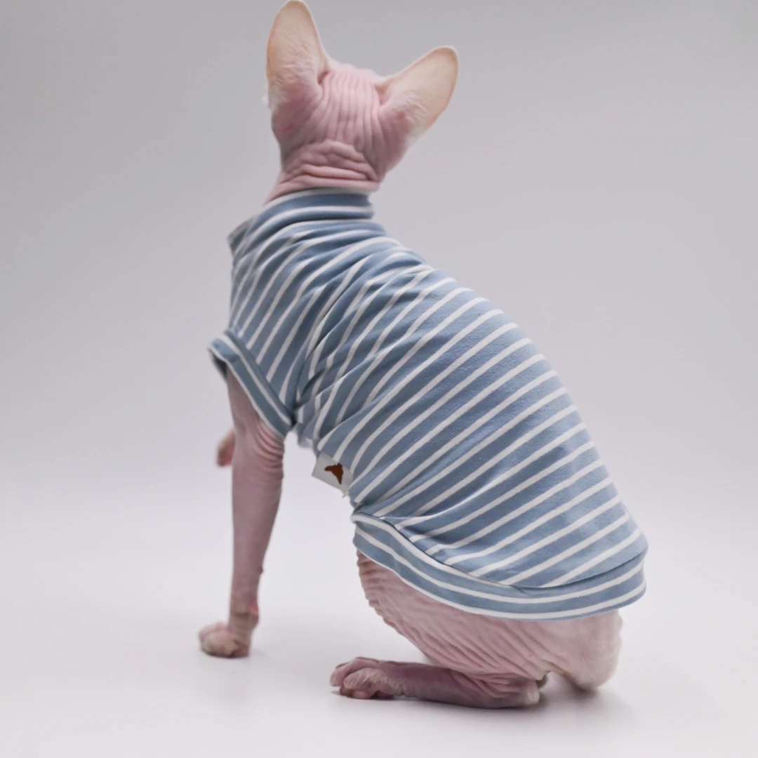 Sphynx Cat Clothes Cotton Hairless Cat Vest Baby 100% Cotton Soft Summer Sleeveless Thin Vest Cat Clothes for Devon, Cornish