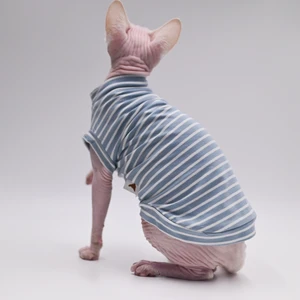 Sphynx Cat Clothes Cotton Hairless Cat Vest Baby 100% Cotton Soft Summer Sleeveless Thin Vest Cat Clothes for Devon, Cornish 12 best sales cat vest - №5