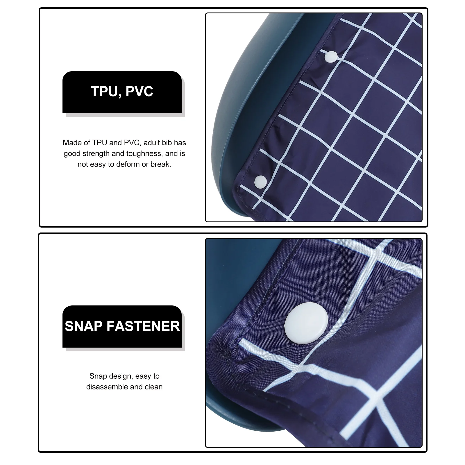 Babero de comedor impermeable para adultos mayores, Protector de ropa lavable reutilizable de Pvc de Tpu, accesorio para el cuidado del paciente acamado en cama