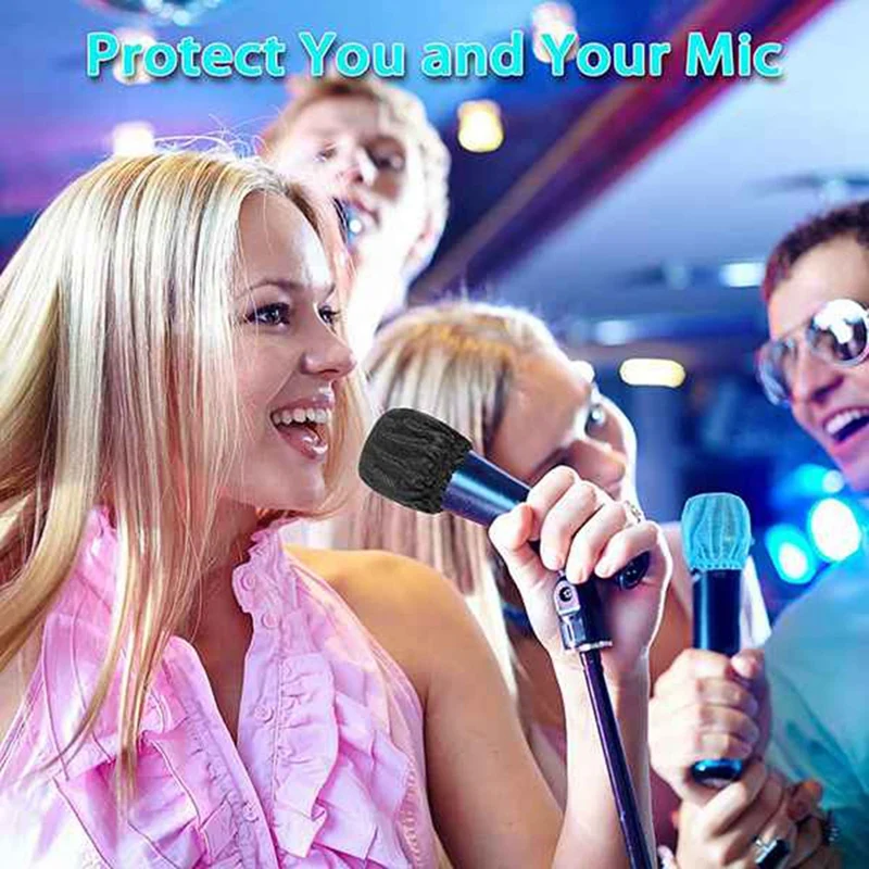 400Pieces Microphone Sanitary Cover Disposable Non Woven Handheld Mic Windshield Protective Cover For KTV Karaoke Studio