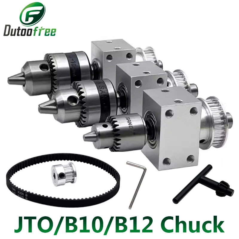 Electric Drill JTO/B10/B12 No Power Spindle Assembly DIY Grinding Small Lathe Trimming Belt Drill Chuck Accessories Kit