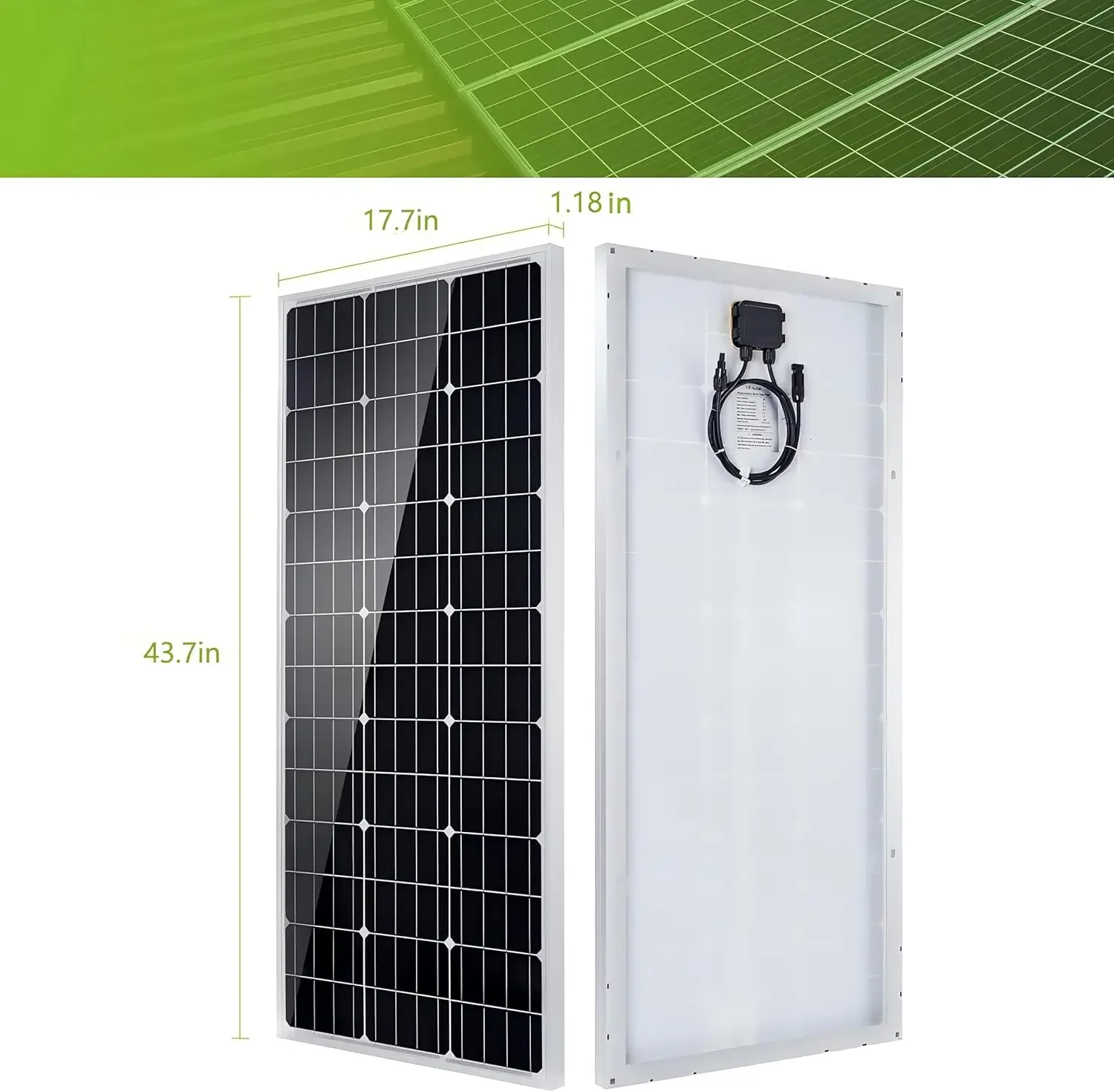 Solar Panel Kit 100 Watt 12 Volt Monocrystalline Off Grid System for Homes RV Boat + 30A 12V/24V Solar Charge Controller