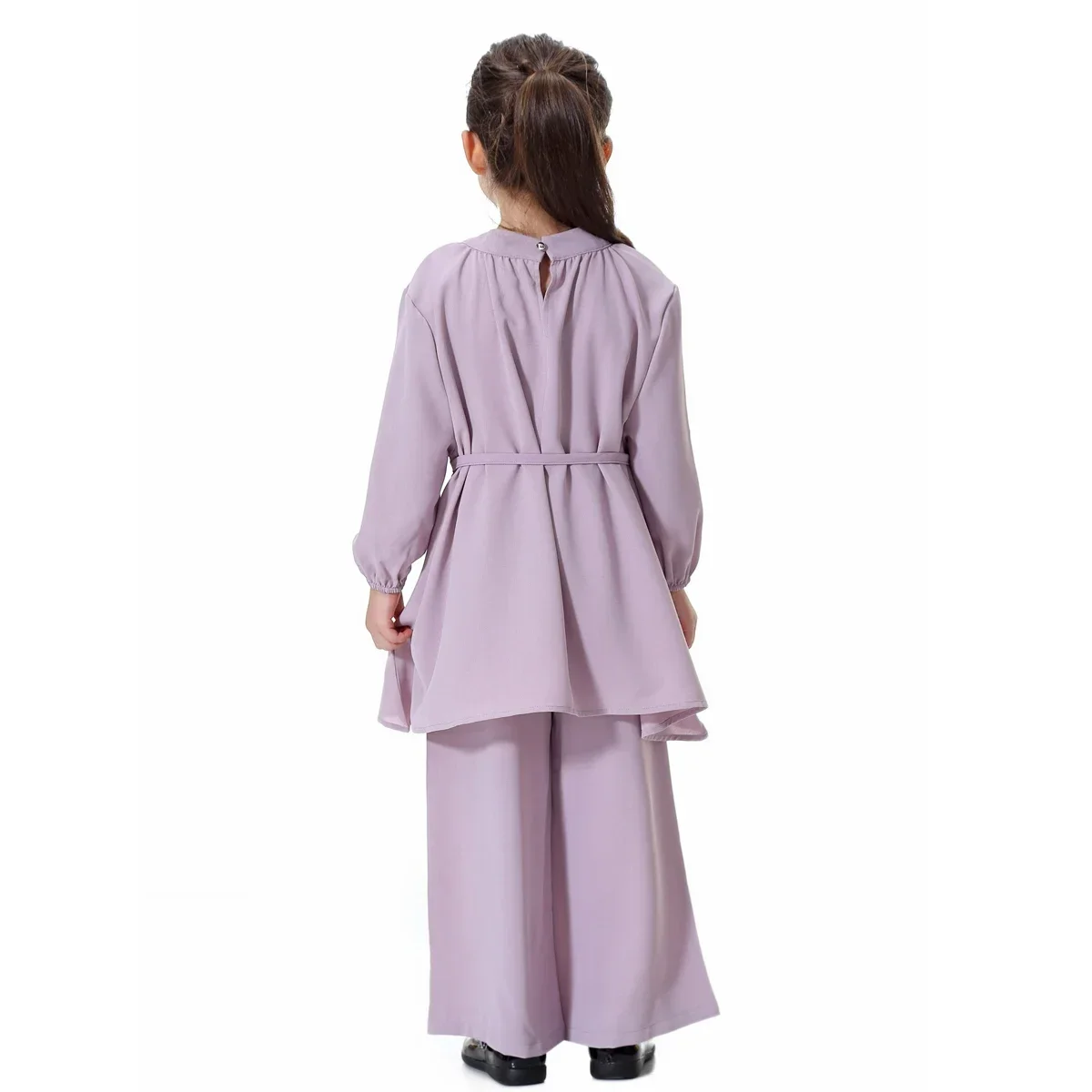 Dubai Arabic Muslim Girl Abaya Child Kid Dress Sets Pants Islamic High Elastic Large Baby Gowns Burka Arab Tops Pants Muslim Set