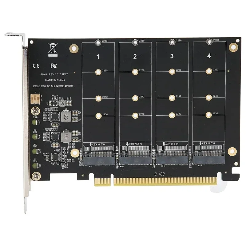 PCI-E Signal Split Array Card with 4 M.2 NVME Disk Array Card for SSD/M.2 NVME Protocol