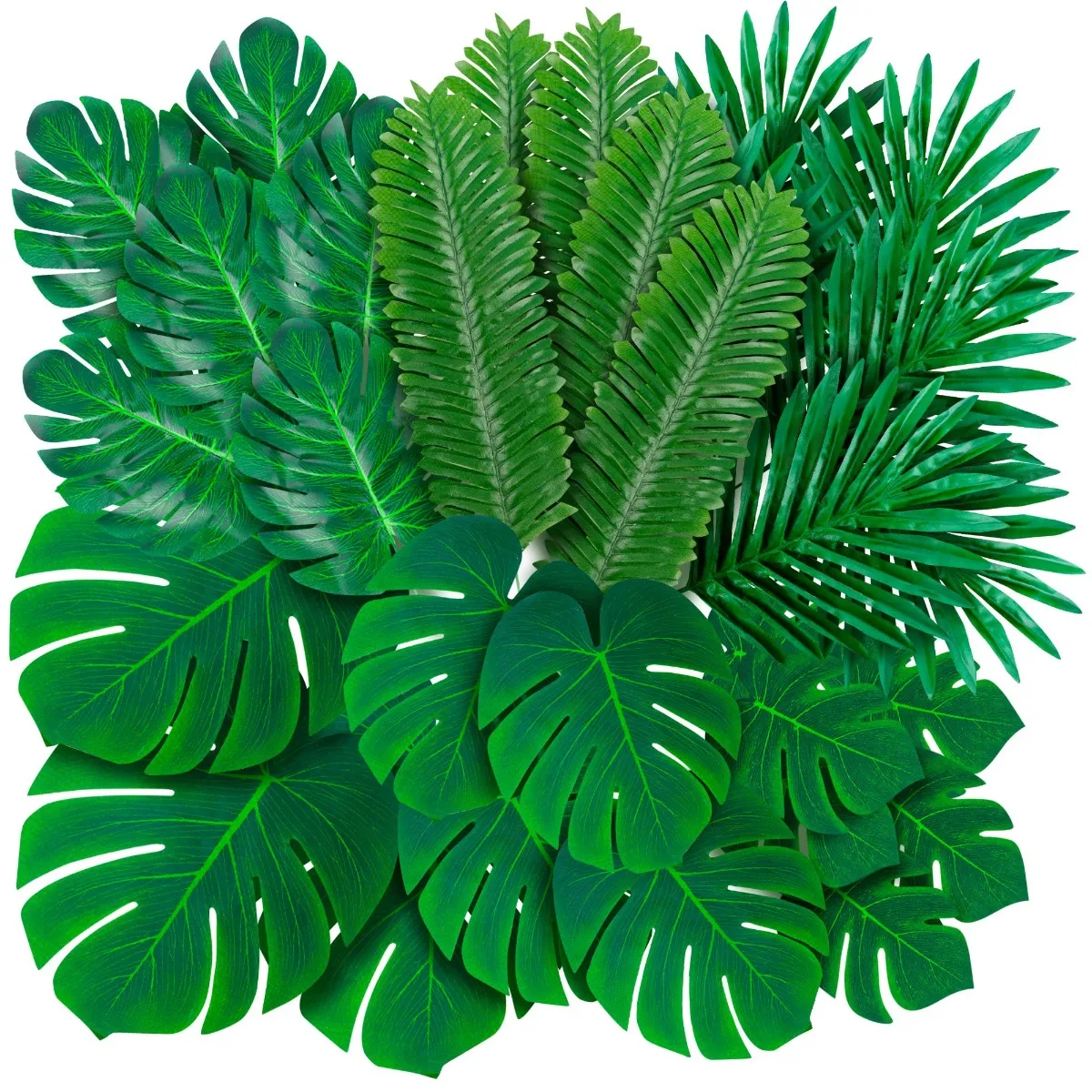 

6pcs Artificial Palm Leaves Large Palm Leaves for Hawaiian Luau Party Jungle Beach Theme Party Birthday Table Wall Decorations