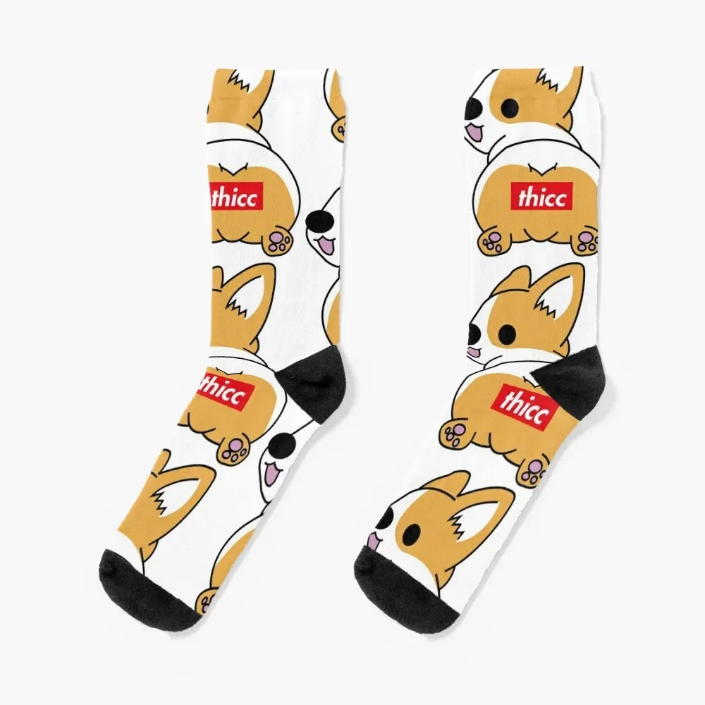 Thicc Corgi-calcetines de compresión con calefacción esencial para hombre y mujer, medias de lujo para los glúteos