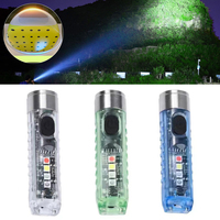 1PC Rechargeable Mini Keychain Flashlight with 10 Modes and Magnetic Base - Ideal for Camping and Outdoor Activities