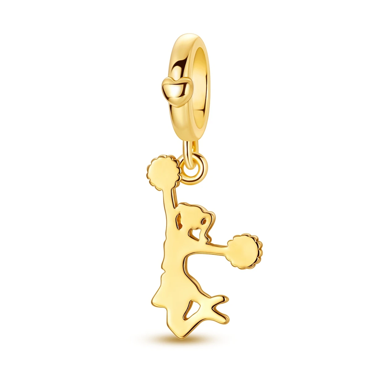

Dangle Charm 925 Sterling Silver Gold Cheerleading Girl fit Bracelet Diy For Woman Fashion Jewelry Gift