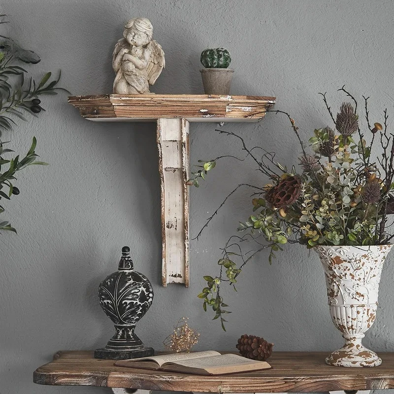 

Деревянная настенная полка в американском фермерском доме с потертой отделкой, деревенский свадебный фотодисплей и декор для гостиной для дома Airbnb