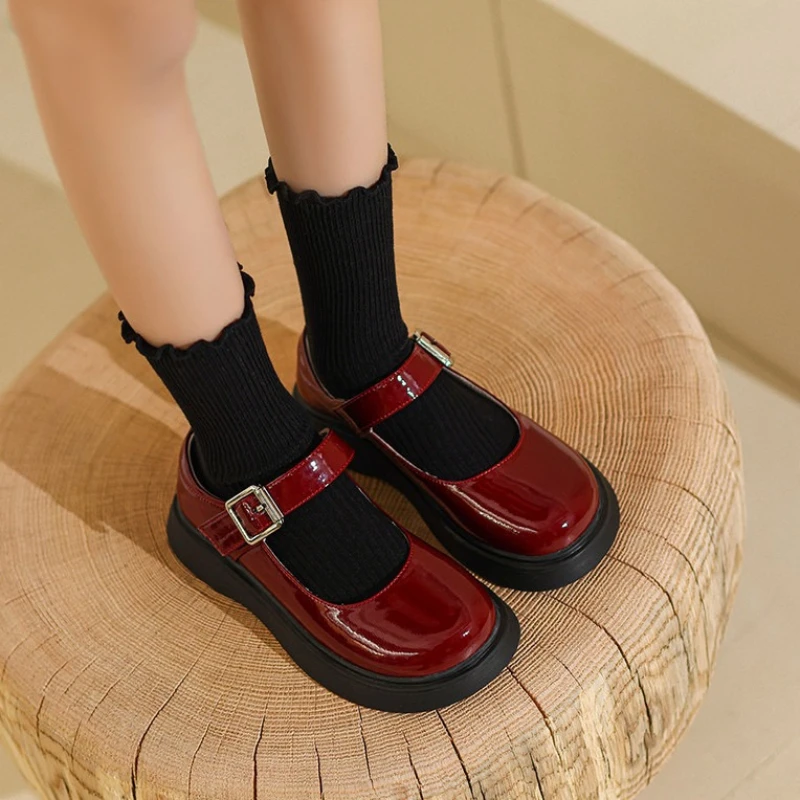 

Girls Mary Jane Leather Shoes 2026 Spring Soft Sole Princess Footwear for Kids Comfortable Toddler Fashion Shoes