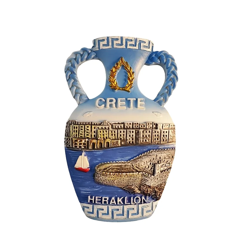 اليونان، جزيرة الخرسانة، العراقليون، إبريق الشاي الكلاسيكي، مجسمة ثلاثية الأبعاد، هدايا تذكارية للسياحة، لوحة من الراتنج، مغناطيس الثلاجة ﻿