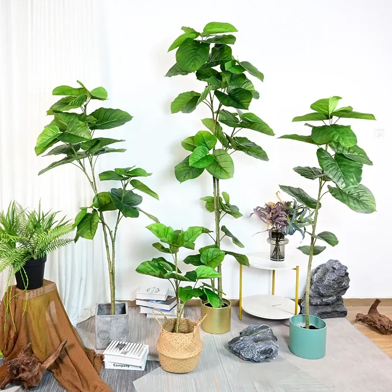 High Imitation Ficus Sinensis Artificial Tree Floor to Ceiling Potted Linden Indoor Fake Plant for Living Room Restaurant
