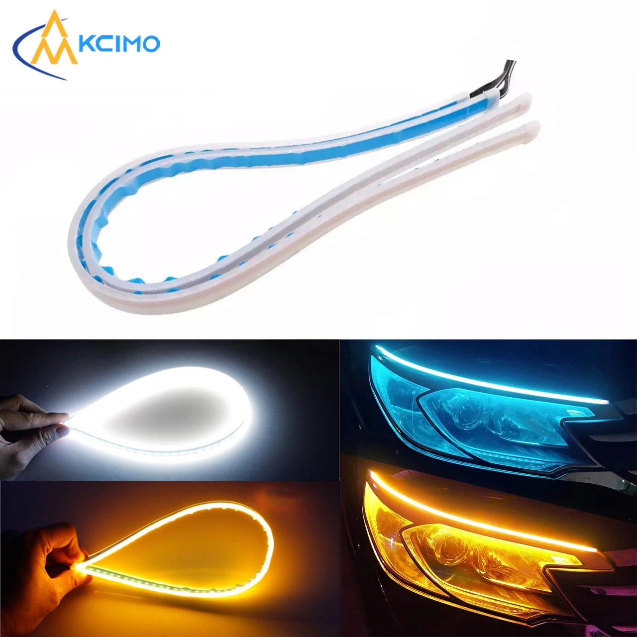 12V RGB LED Car Ambient Light Strip Kit, Multi-Color Interior Exterior Flexible Strip, Waterproof, Daytime Running Lights