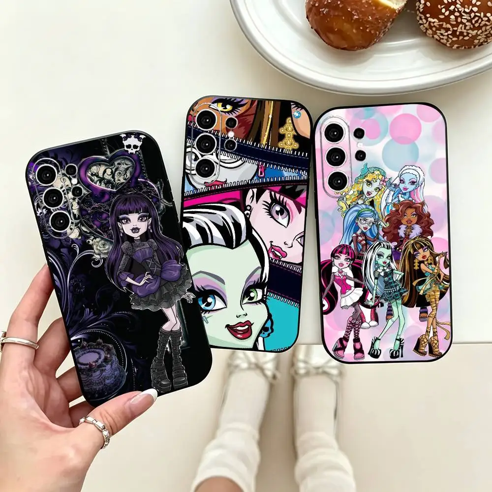 M-MonsterS Cartoon H-HighS Luxury Phone Case For Samsung S25,S24,S21,S22,S23,S30,Ultra,S20,Plus,Fe,Note,10,9,5G Black Cover