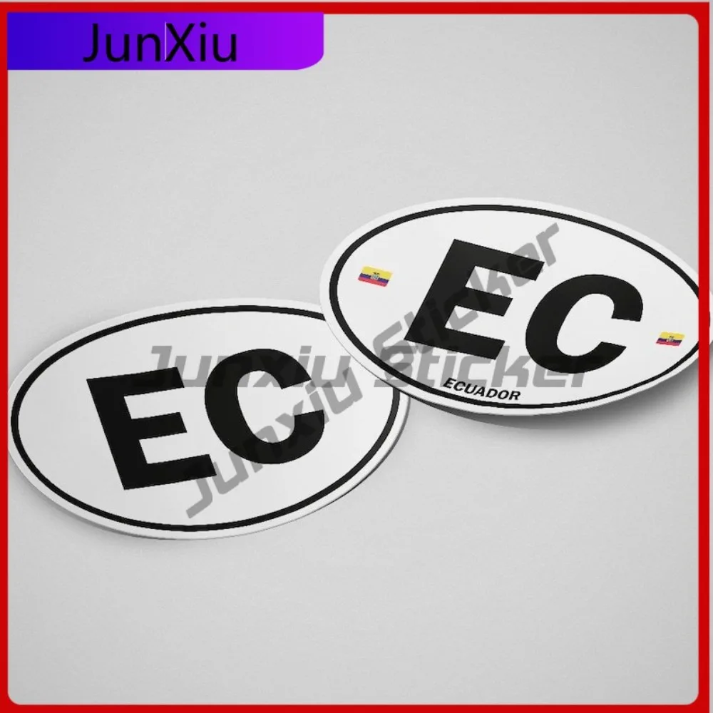 

Ecuador Flag Sticker Oval-shaped White and Black Country Funny Motorcycle Helmet Refrigerators Waterproof Scratch Proof Auto