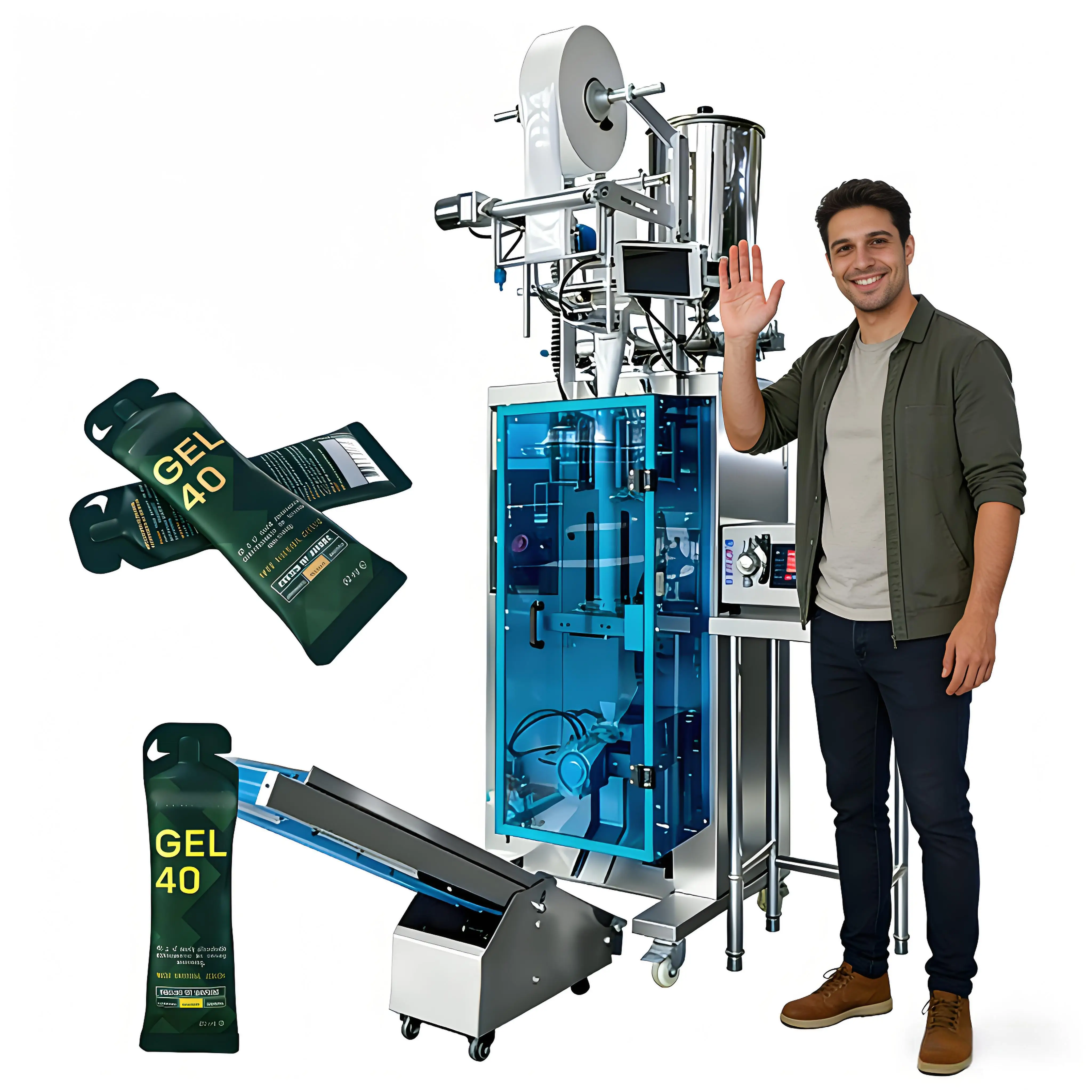 Hot Sales Automatic Energy Jelly Drink Sachet Packaging Machine for Fruit Jelly Stick Oil Coffee Small Bag Packing Machine