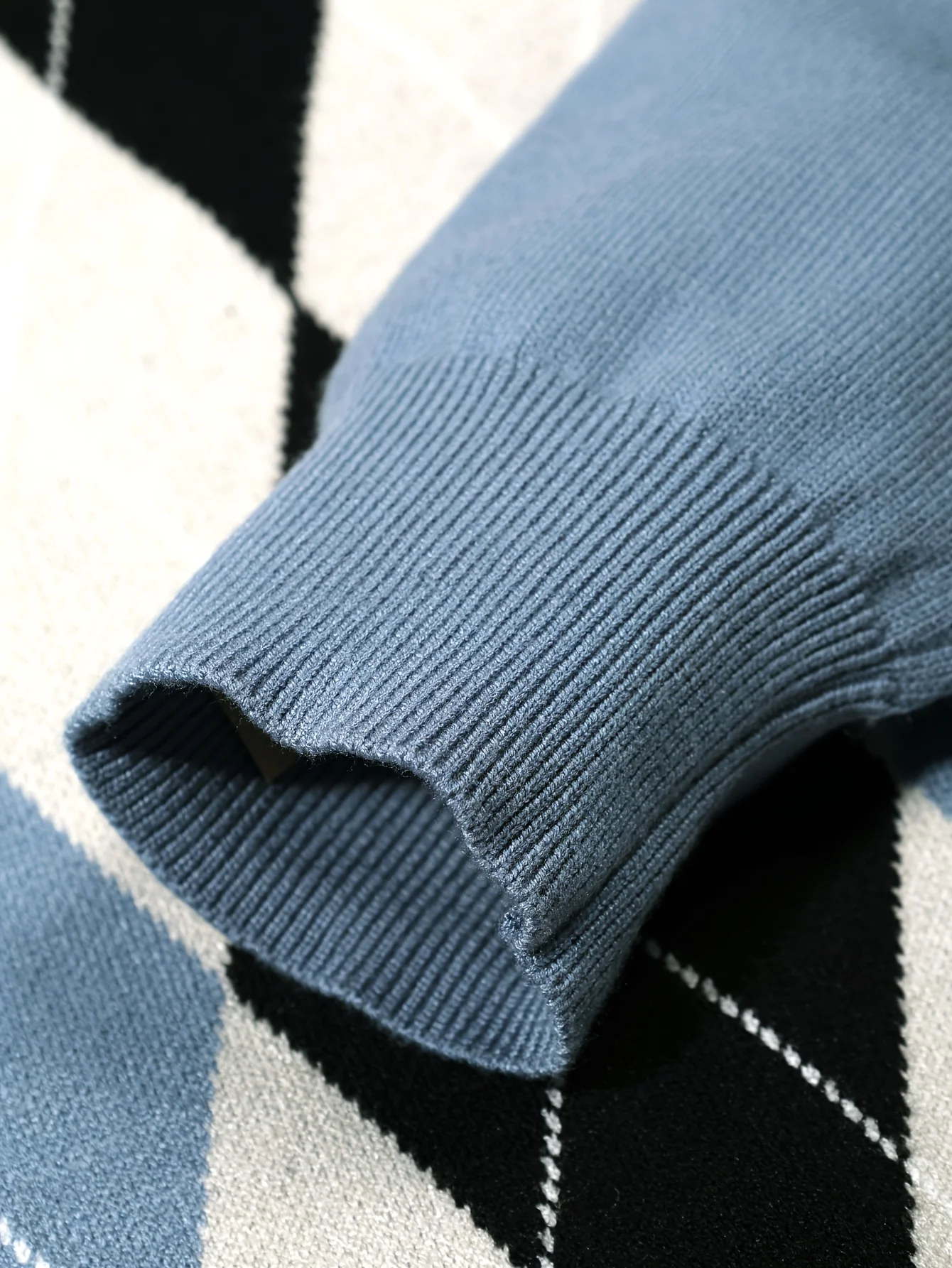 LVLAEA Jacquard a cuadros para hombre, ropa de calle de invierno y otoño, camisa de manga larga con cuello en V Y2K, Jersey de punto a la moda para hombre