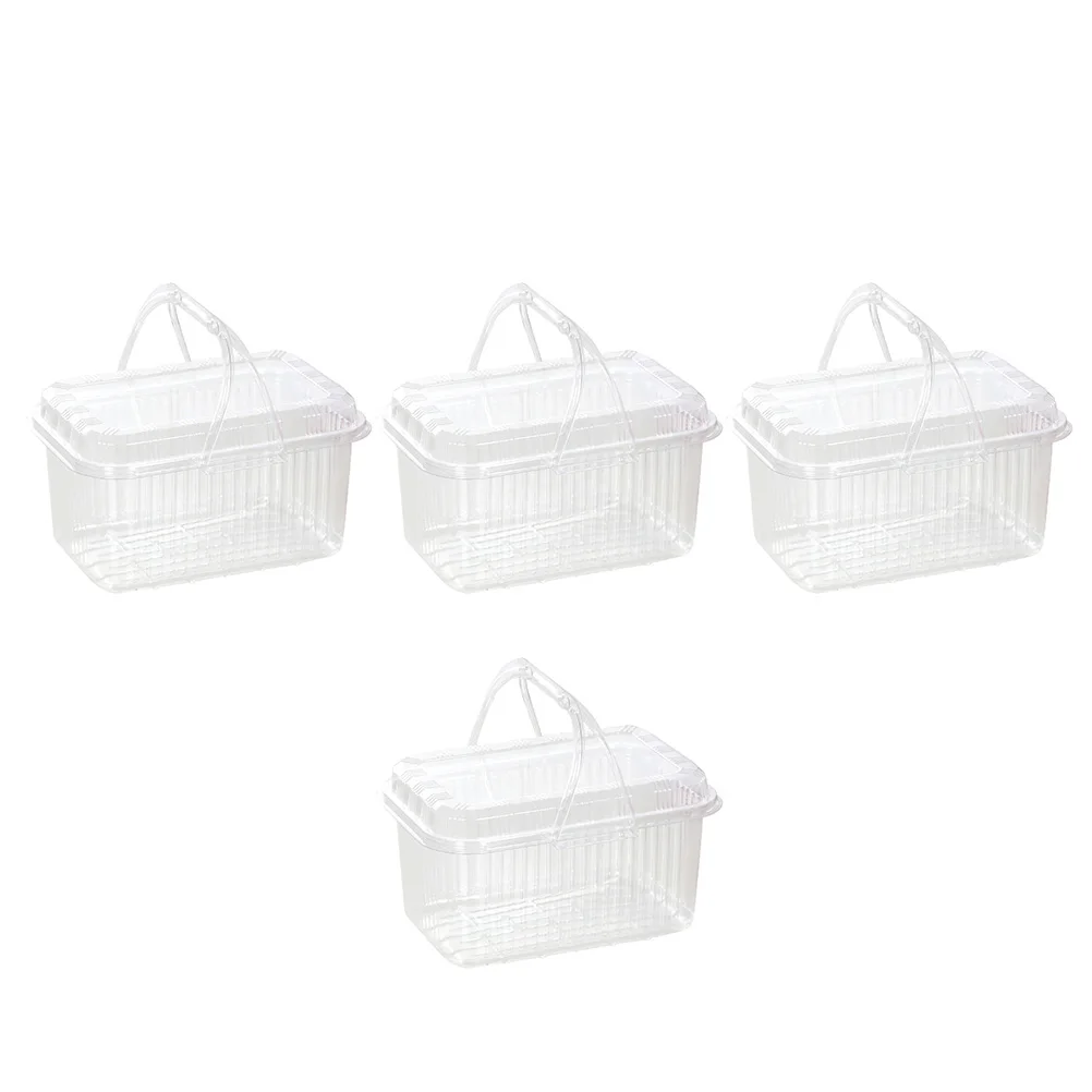 

4 Pcs Food Packaging Baskets Lightweight Portable Storage Vegetable Cake Plastic Home Kitchen Bedroom Office Decor