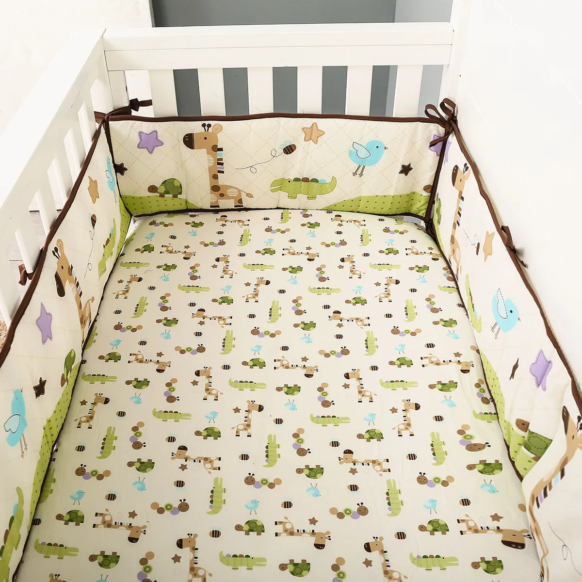 7 Stuks Beddengoed Sets Voor Meisjes Kinderbeddengoed Wieg Dekbed Set Baby Wieg Beschermer (4Bumper Wieg Laken Dekbed Wieg Rok)