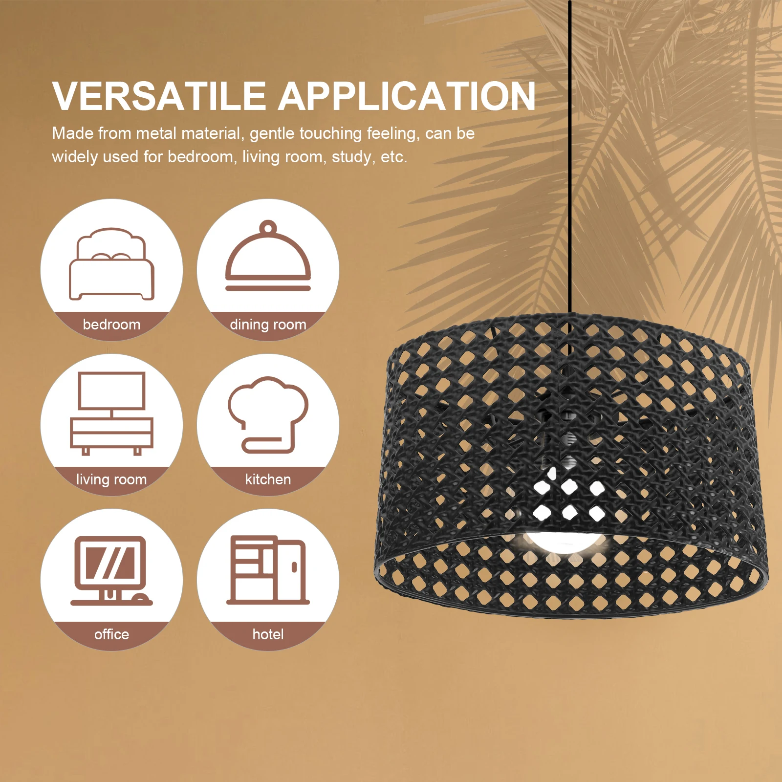 

Iron Lampshade Hexagonal Black Wrought Table Cover Drum Floor Rustic Carved Hollow Design Lampshades For Home Lighting Solution
