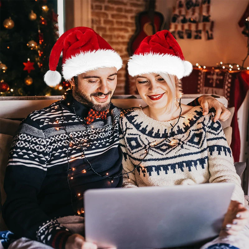 크리스마스 산타 플러시 모자 어린이 의상 액세서리 휴일 선물용