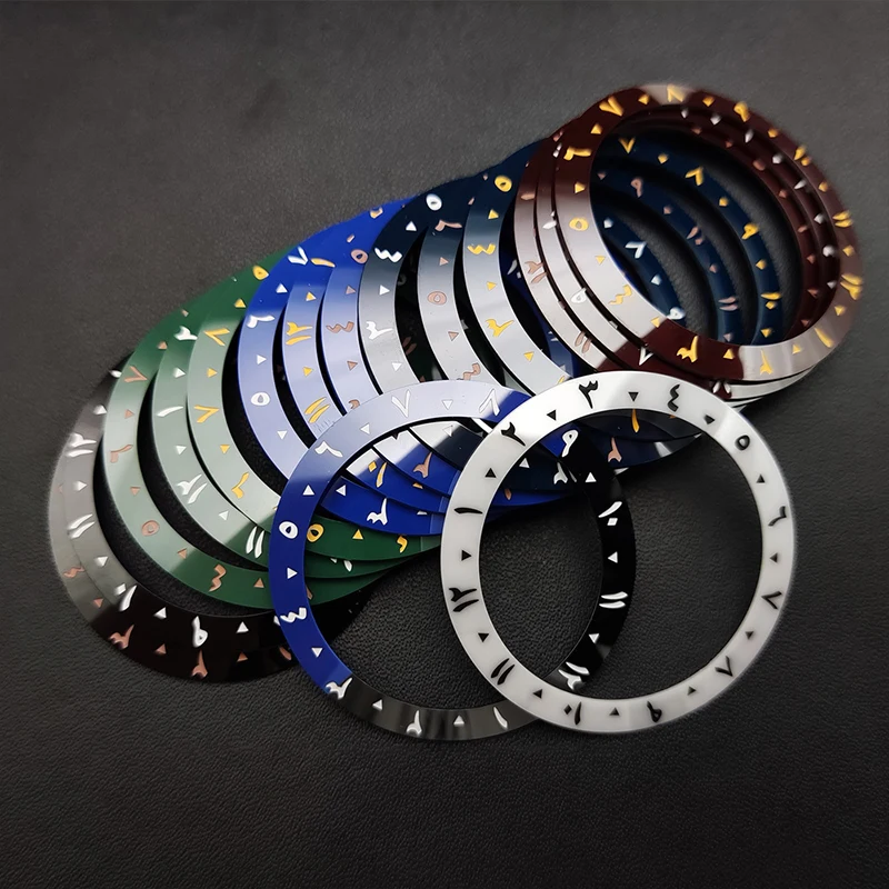 

38mm Arabic Numeral Ceramic Bezel Insert Ring Fit for SKX007 SKX009 SRPD SUB Watch Case NH35 NH36 Movement Watch Cases Parts