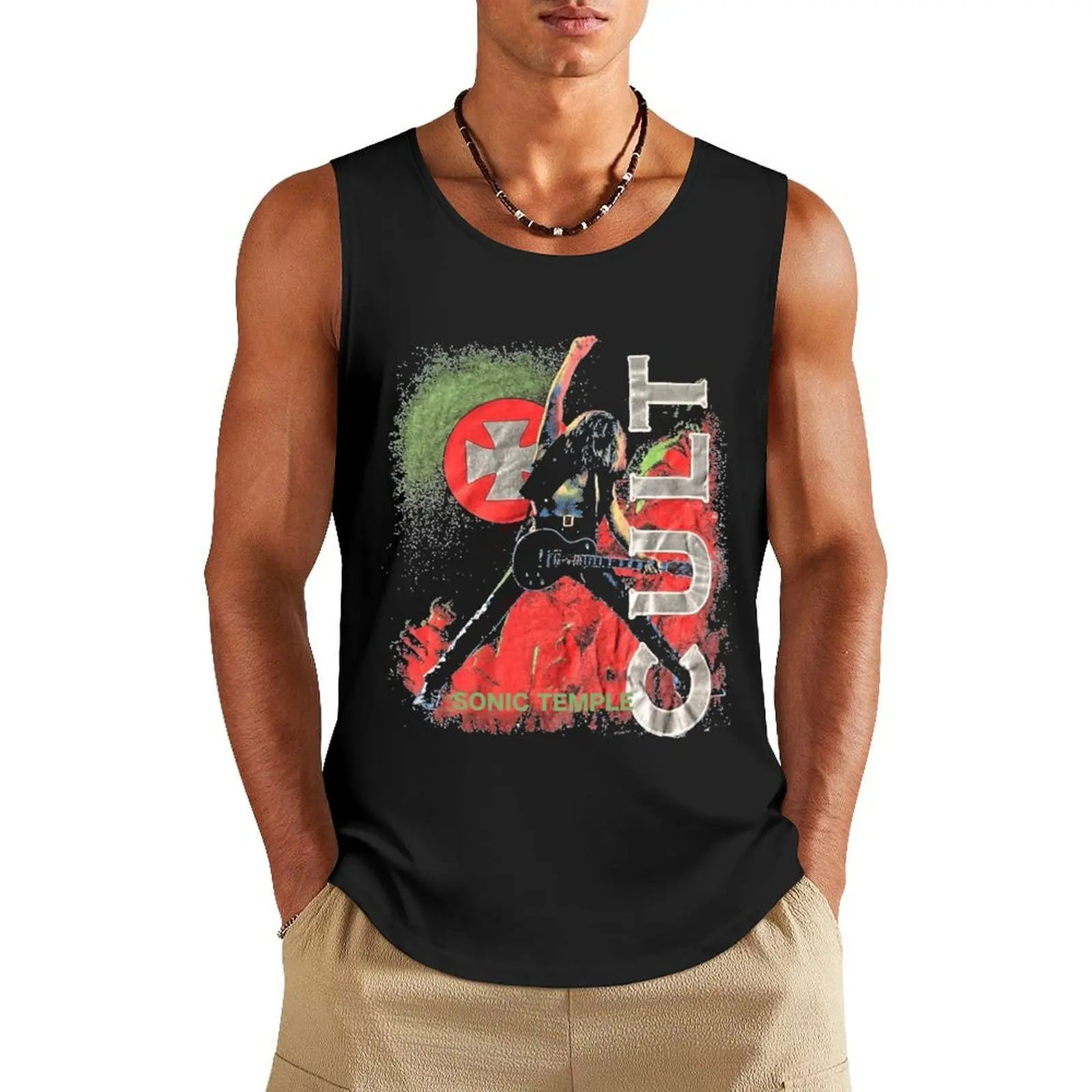 

Sonic temple cult Tank Top Men sleeveless tee Men's summer clothes 2025 sleeveless vest men