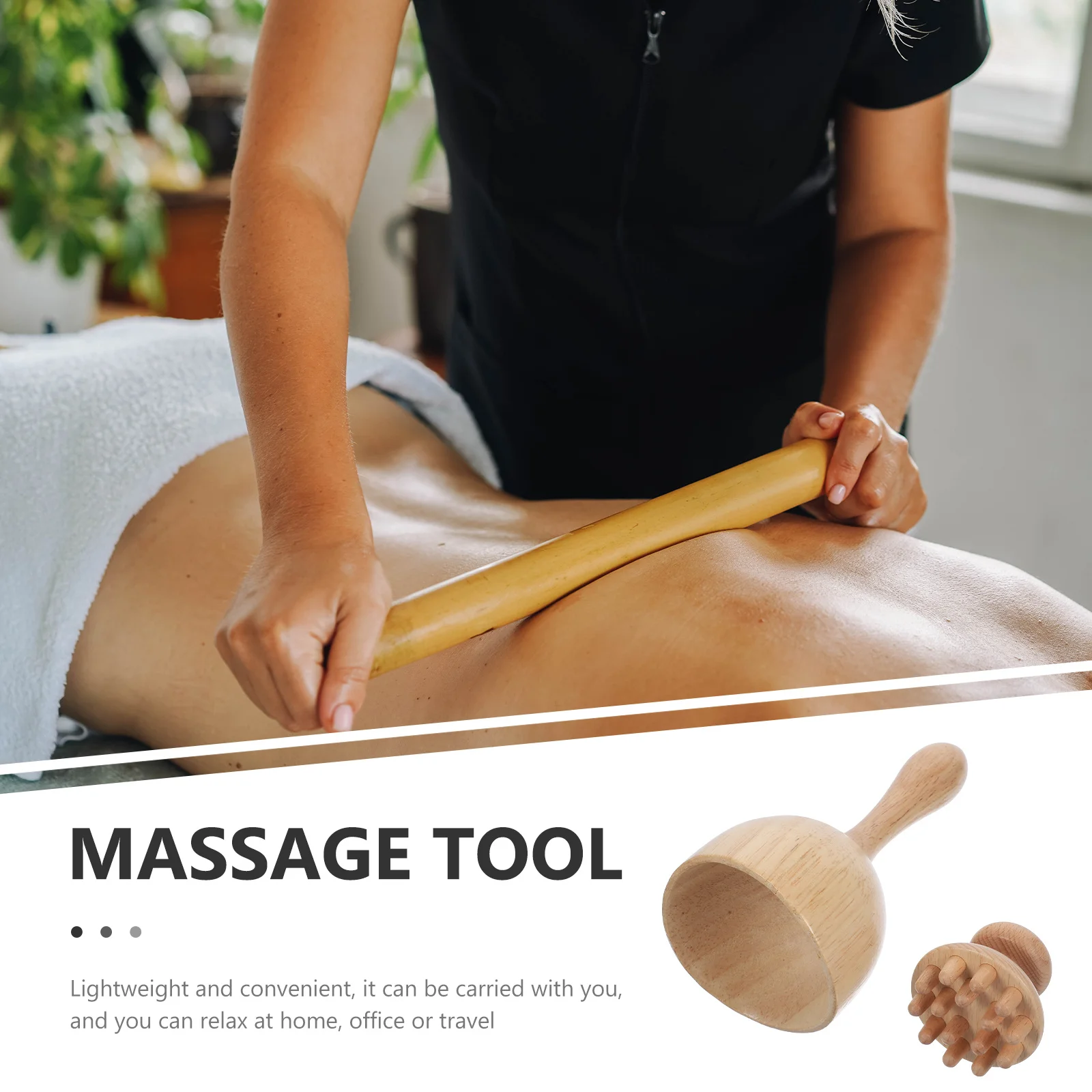

1 комплект, деревянный массажный инструмент, облегчение глубоких тканей, нескользящая ручка для шеи, плеч, спины, головы, мышц тела, портативный домашний расслабляющий инструмент