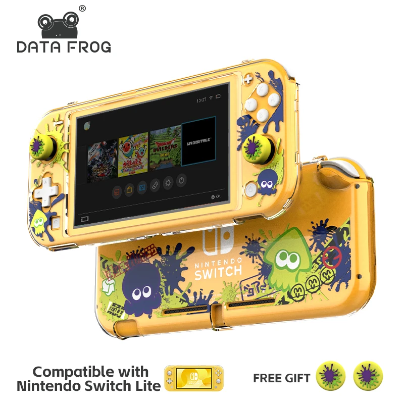 DATA FROG Anti-Slip Protective Cover Compatible-Nintendo switch Lite Game Console Accessories Full Cover Crystal Shell Case