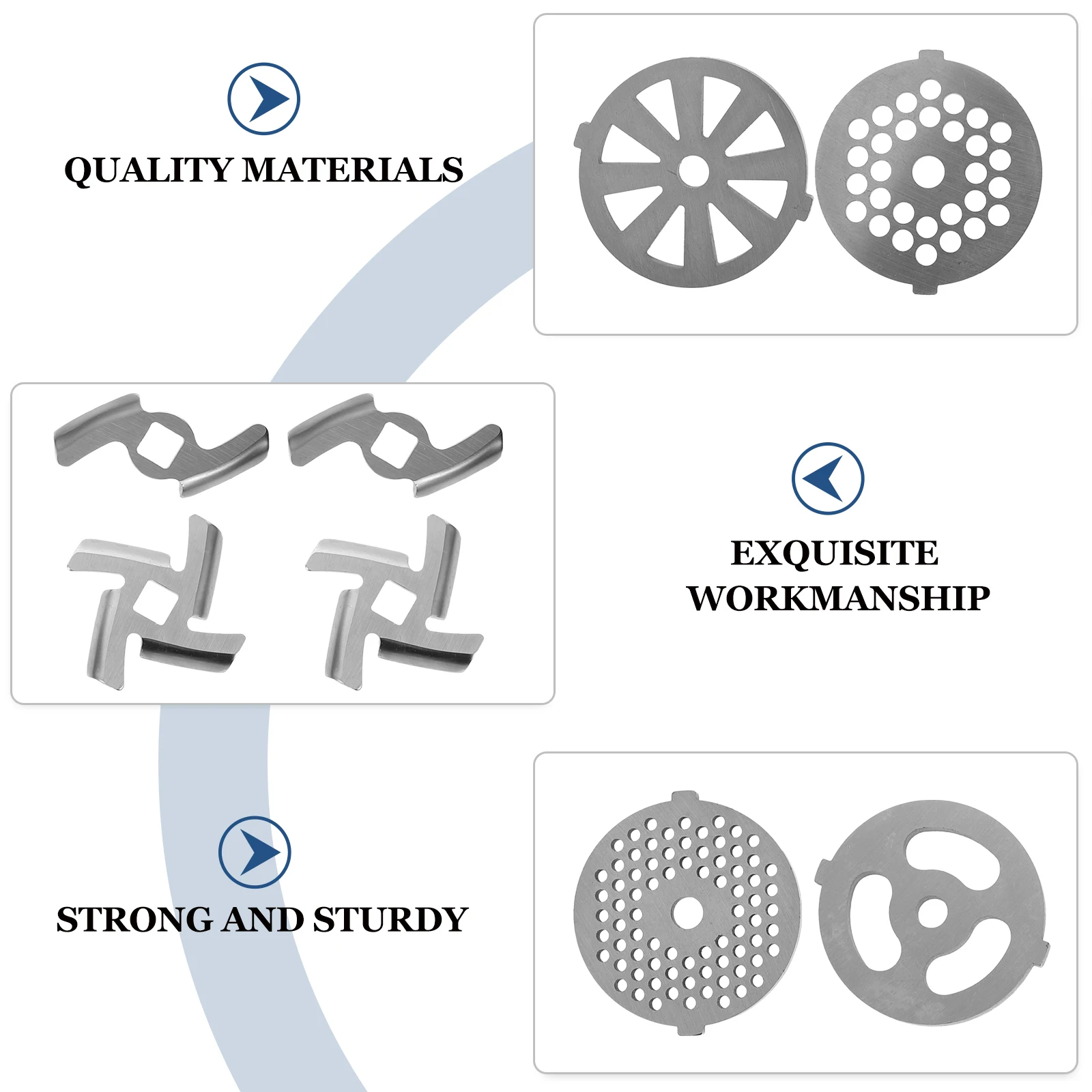 

9pcs Stainless Steel Meat Grinder Plates Electric Mincer Attachments Practical Cutting Plate with Hole Kitchen Tools