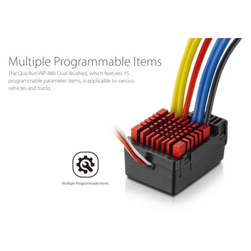 A19Q-для Hobbywing Quicrun WP 880, двойной матовый 2-4S Lipo, водонепроницаемый регулятор скорости ESC для радиоуправляемого автомобиля 1/8