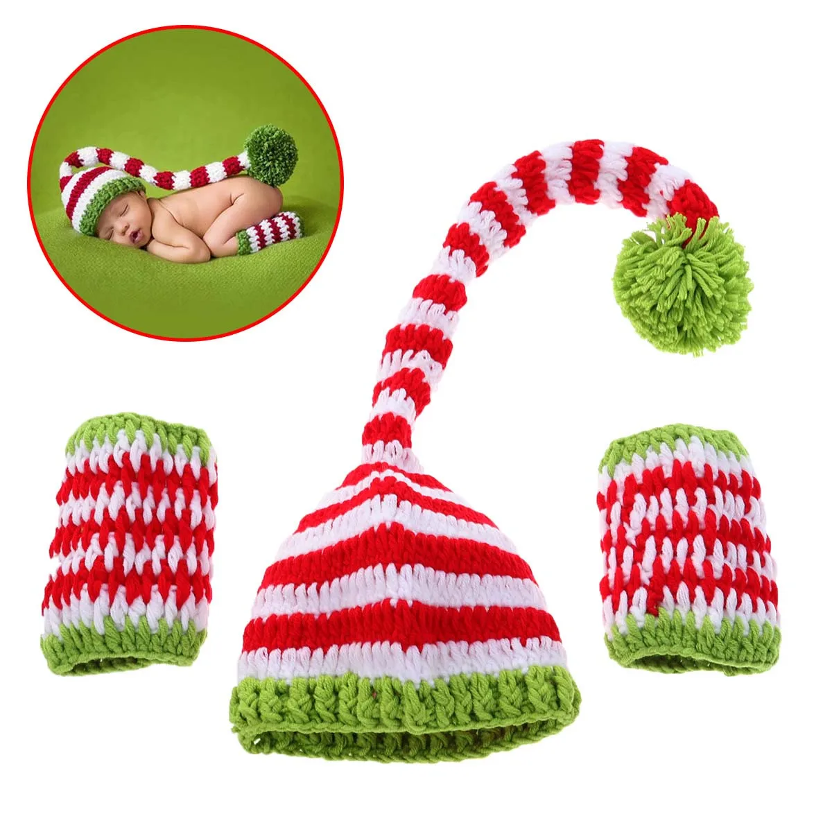 

Newborn Baby Photography Clothes Hat Leg Warmers Infant Holiday Party Photoshoot Costume Baby Photo Props Newborn Costume