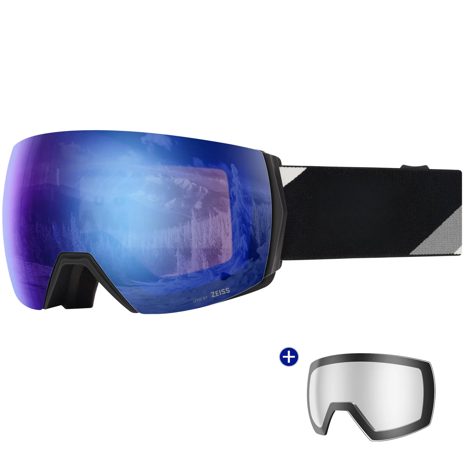 

Ultra Zeiss Lens Ski Goggles OTG, Magnetic Interchangeable Snow Goggles with 2 Lens, Snowboard Goggles