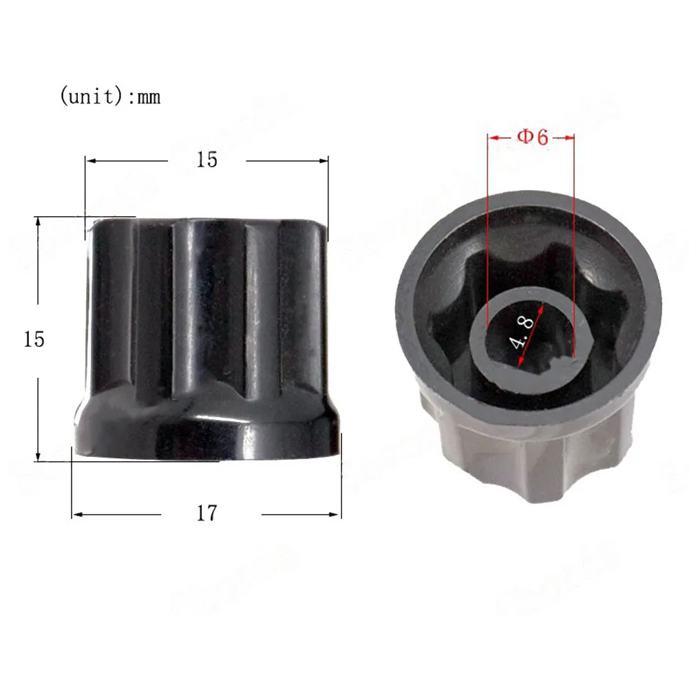 Perilla de potenciómetro de Control de volumen para guitarra eléctrica, piezas de ranura de posición para bajo de guitarra, agujero de eje de 6mm,