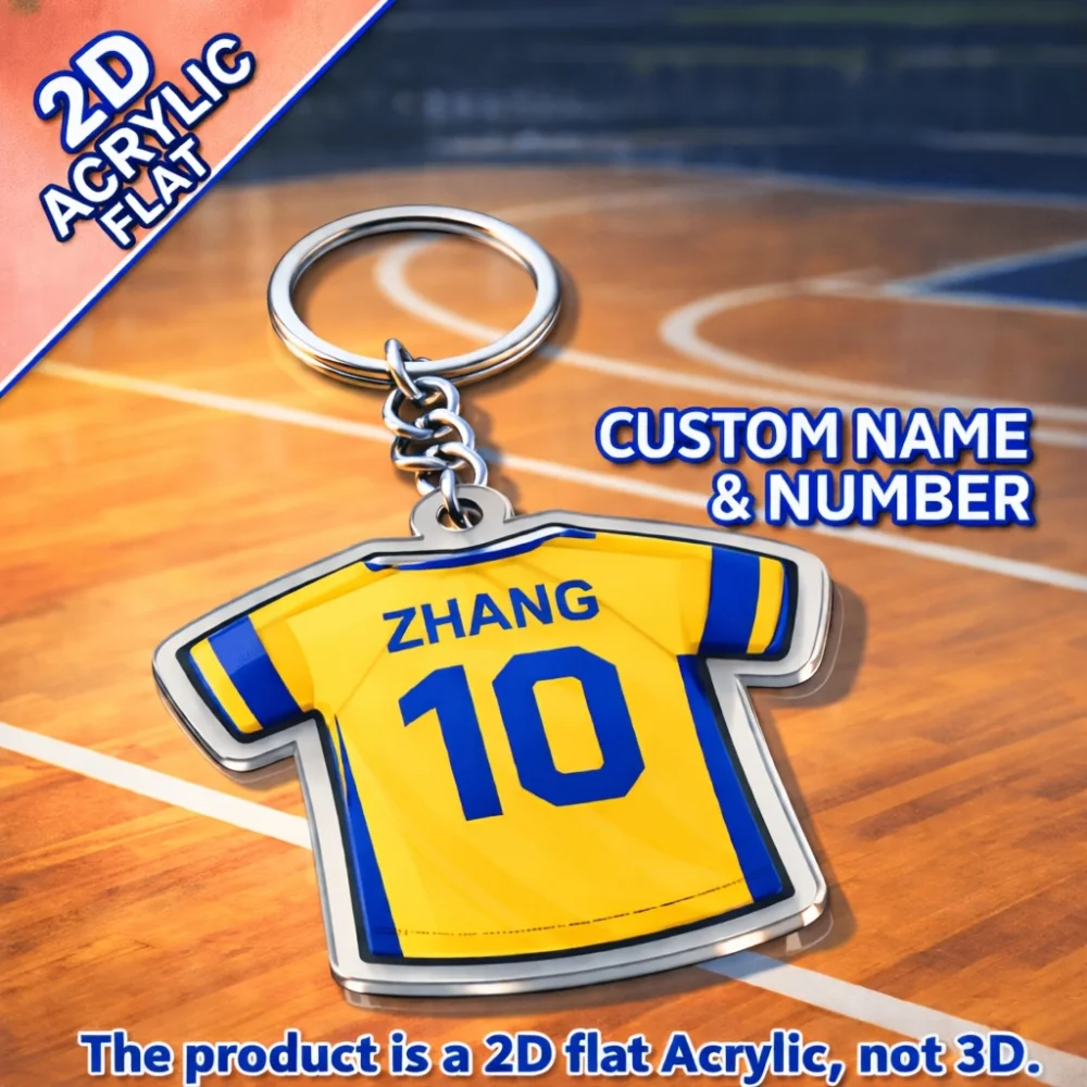Custom 2D Flat Soccer Jerseys Acrylic Keychains, Personalized with Names And Numbers, a Special Gift for Football Fans