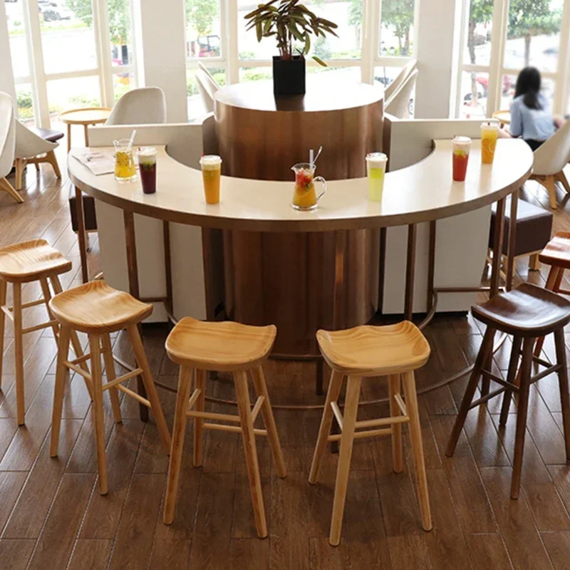 Sillas de Bar de escritura minimalistas, taburete alto, sillas de Bar, cocina al aire libre, casa, Tabouret, muebles de madera flexibles para sala de estar